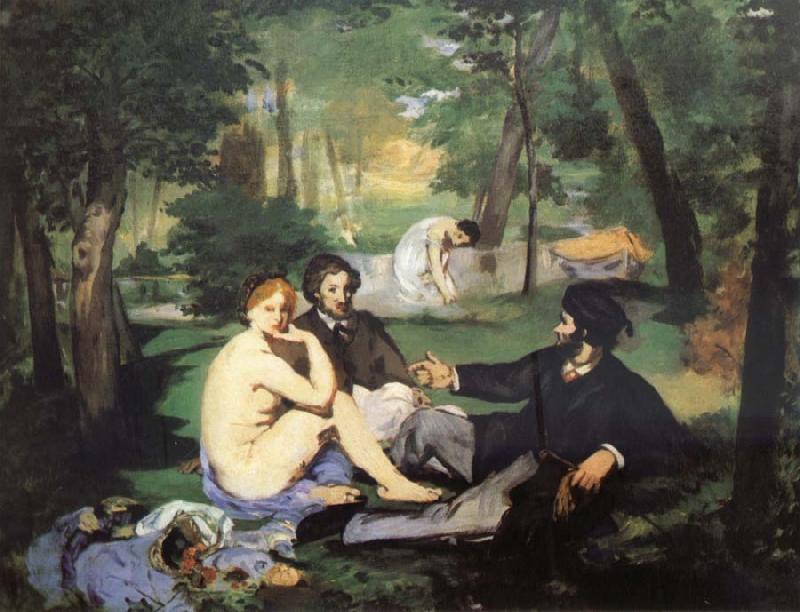 Edouard Manet Having lunch on the grassplot oil painting picture